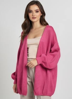 Gilet manches longues manches longues violet TRICOT STATION femme