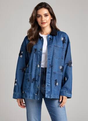 Veste casual poignets boutonnés avec fente bleu MINA ROSA femme