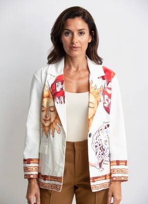 Blazer fausses poches blanc NEW COLLECTION femme