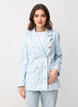 Blazer fausses poches bleu MODA femme