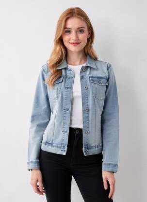 Veste en jean manches longues bleu KAROSTAR femme