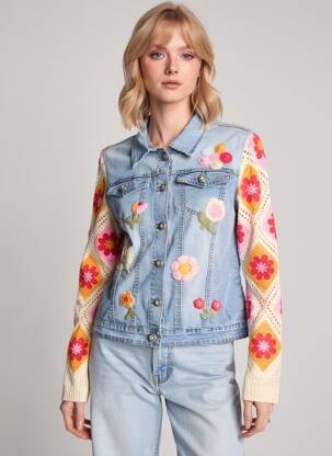 Veste casual poches bleu MAISON ONADO femme
