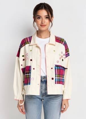 Veste casual poignets boutonnés avec fente beige GOLD AND SILVER femme