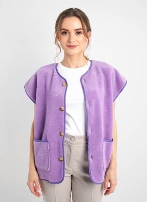 Gilet manches courtes coupe droite violet J&L femme