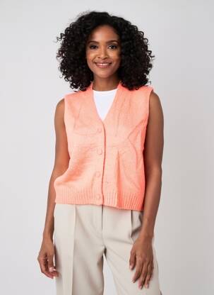 Gilet sans manche coupe droite orange MINA ROSA femme