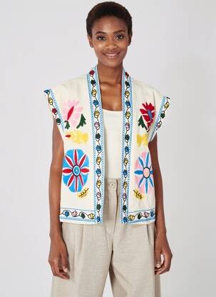 Veste casual coupe droite blanc JOYNA femme