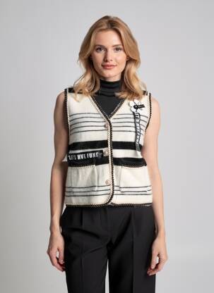 Gilet sans manche poches blanc VOGUE femme