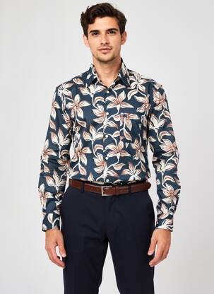 Chemise manches longues poches bleu SERGE BLANCO homme