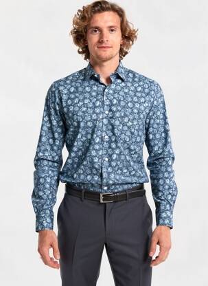 Chemise manches longues poches bleu SERGE BLANCO homme
