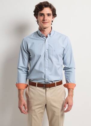 Chemise manches longues poches bleu SERGE BLANCO homme