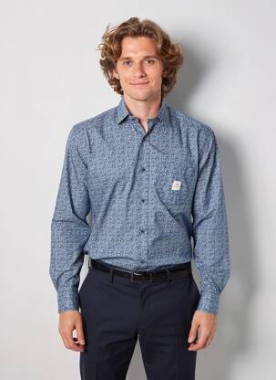 Chemise manches longues poches bleu SERGE BLANCO homme