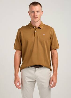 Polo stretch manches courtes marron SERGE BLANCO homme