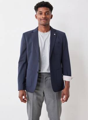 Blazer coupe cintrée bleu SERGE BLANCO homme