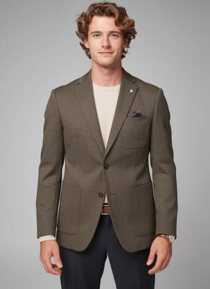 Blazer tissage chiné marron SERGE BLANCO homme