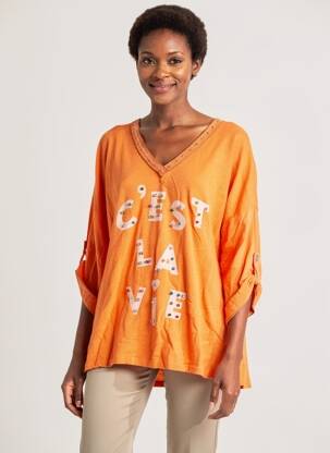 T-shirt manches longues manches longues orange NEW COLLECTION femme