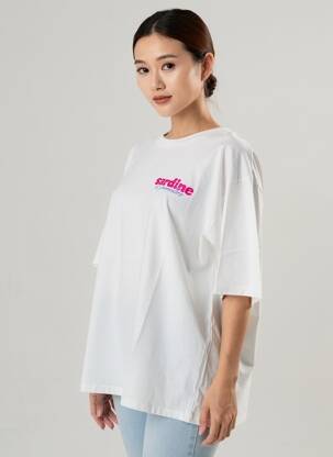 T-shirt coupe droite manches courtes blanc POHÊME femme