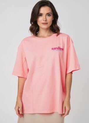 T-shirt coupe droite manches courtes rose POHÊME femme