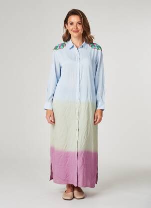 Robe longue manches longues manches longues violet BIANCA femme