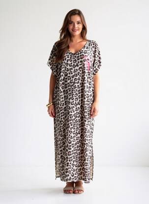 Robe longue manches courtes manches courtes gris SISSI FASHION femme