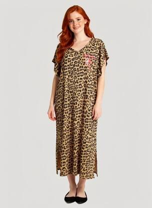 Robe longue manches courtes manches courtes marron SISSI FASHION femme