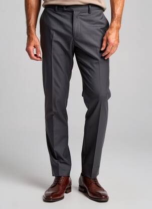 Pantalon slim taille à pinces taille normale marron DANIEL HECHTER homme