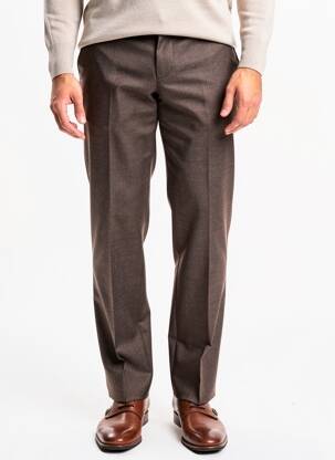 Pantalon droit tissage chiné taille normale marron DANIEL HECHTER homme