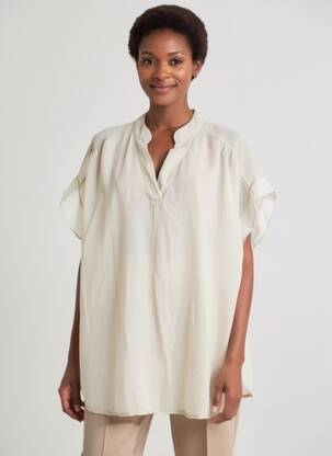 Tunique manches courtes légère et transparente beige SISSI FASHION femme