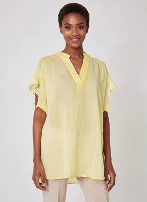 Tunique manches courtes légère et transparente jaune SISSI FASHION femme