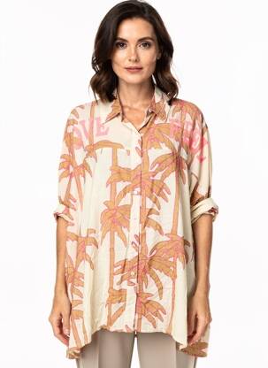 Chemisier manches courtes manches courtes beige GOLD & SILVER femme