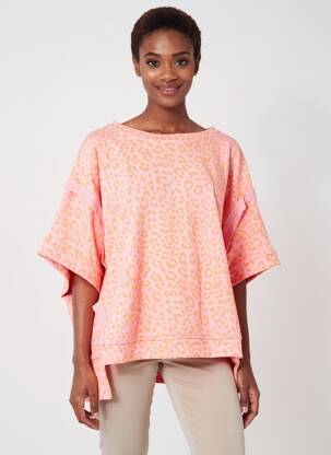 Top manches courtes manches courtes orange MADE IN ITALY femme
