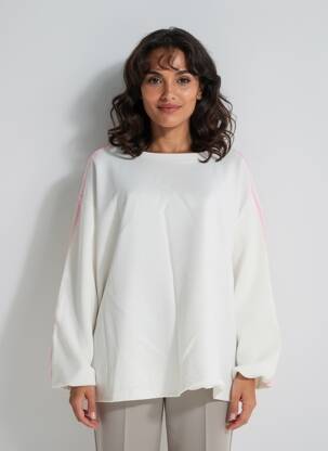 Sweat-shirt manches longues manches longues blanc SISSI FASHION femme