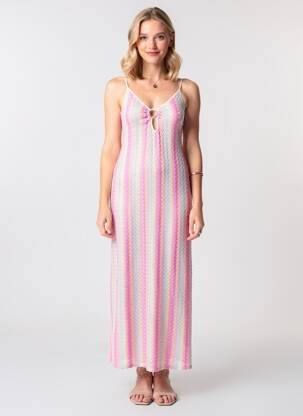 Robe longue coupe cintrée fines bretelles rose COUTUREVE femme