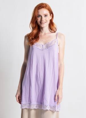 Top stretch fines bretelles violet E&F femme