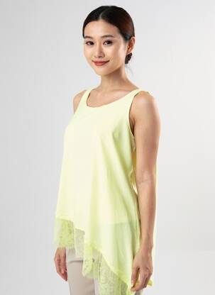 Top stretch sans manche jaune NEW COLLECTION femme