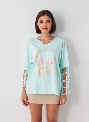 Top stretch manches longues vert E&F femme