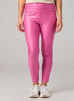 Legging tissage simili-cuir taille normale rose PANT'S femme