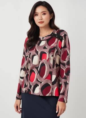 Pull coupe droite manches longues violet GUY DUBOUIS femme