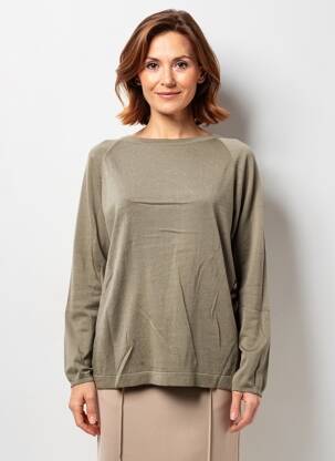 Pull coupe droite manches longues vert MERI & ESCA femme