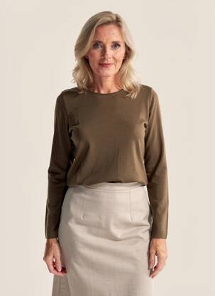 Pull coupe cintrée manches longues vert MERI & ESCA femme