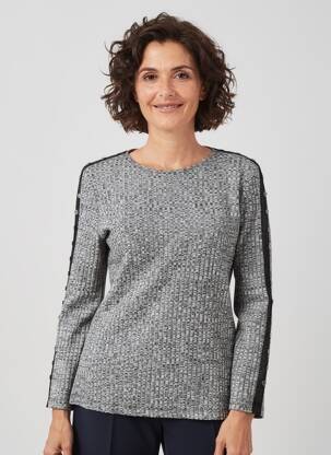 Pull coupe droite manches longues gris MERI & ESCA femme