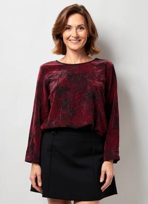 Top stretch manches longues rouge GUY DUBOUIS femme