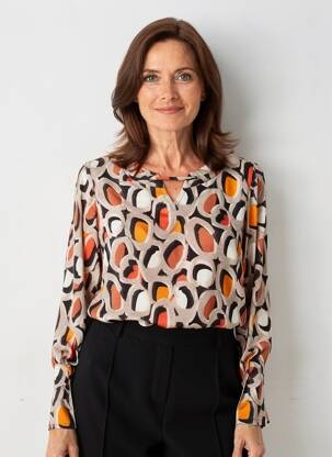 Blouse tissage popeline manches longues orange GUY DUBOUIS femme