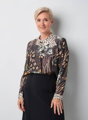 Blouse tissage popeline manches longues gris MERI & ESCA femme