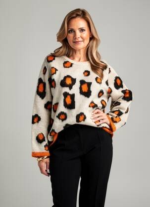 Pull coupe cintrée manches longues orange MERI & ESCA femme