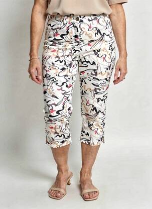 Pantacourt stretch taille normale blanc GUY DUBOUIS femme