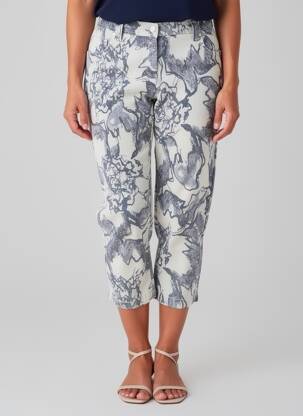 Pantacourt stretch taille normale bleu GUY DUBOUIS femme