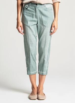 Pantacourt taille élastique taille normale vert MERI & ESCA femme