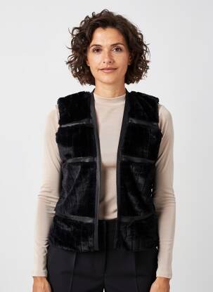Gilet sans manche coupe cintrée noir GUY DUBOUIS femme