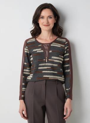 Pull coupe cintrée manches longues marron MERI & ESCA femme