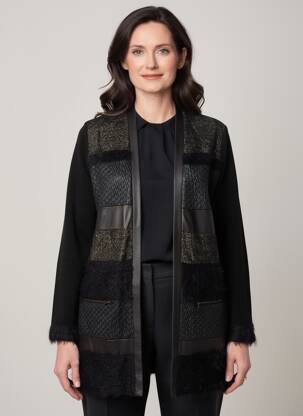 Gilet manches longues coupe cintrée noir MERI & ESCA femme